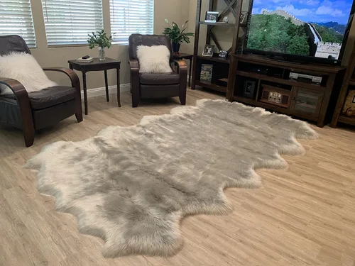 Miniatura 100 de LAMBZY Alfombra de pelo de oveja sintética, hipoalergénica, súper suave, sedosa para sala de estar, habitación de los niños, sofá
