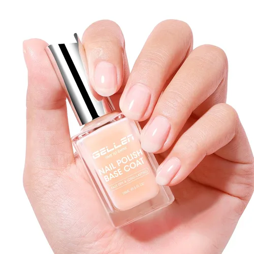 Miniatura 8 de GELLEN Esmalte de uñas transparente para capa final, esmalte de uñas brillante y regular, fórmula de calcio fortalece las uñas, secado rápido al