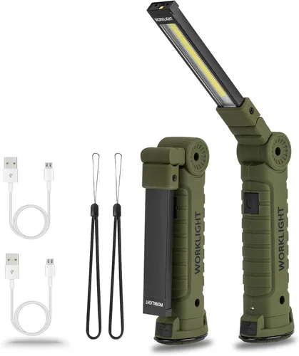 Miniatura 10 de Luces LED de trabajo recargables, linterna de mano para hombre, regalo de cumpleaños, luz de trabajo magnética, rotación de 360°, 5 modos, linterna