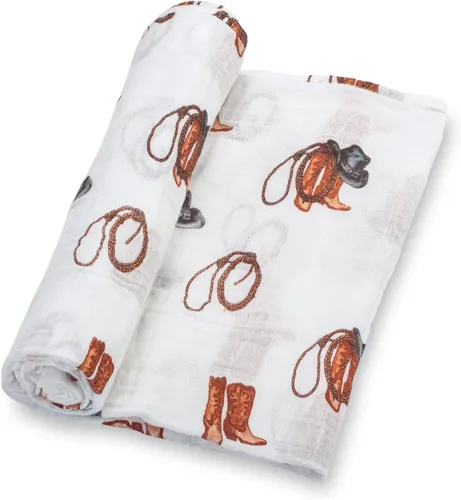 Miniatura 18 de LollyBanks Manta para envolver al bebé, manta de muselina 100% algodón para niños y niñas, grande de 47 x 47 pulgadas, mantas suaves y transpirables
