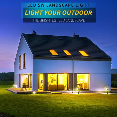 Miniatura 7 de Luces LED de paisaje, 5 W 120 V CA para caminos al aire libre, jardín patio, luz de inundación impermeable IP65, foco al aire libre con estaca