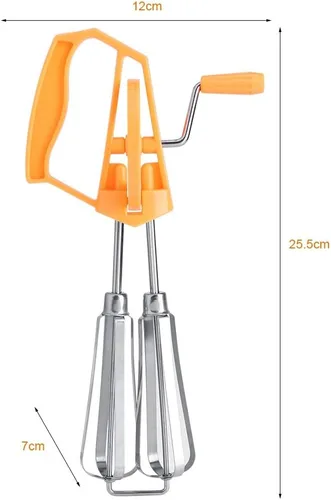 Miniatura 2 de Batidor manual de huevos, batidor de mano giratorio de acero inoxidable, batidor de huevo giratorio de mano, herramienta de cocina, accesorio