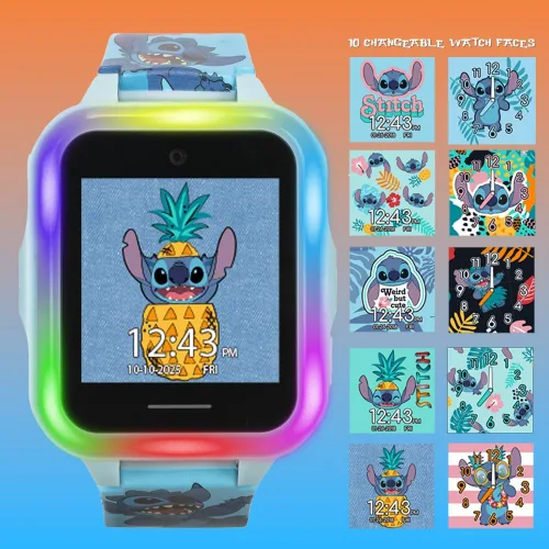 Miniatura 3 de Disney Stitch - Reloj inteligente interactivo para niños con pantalla táctil, cámara, juegos, podómetro, grabadora de voz y alarma para niños