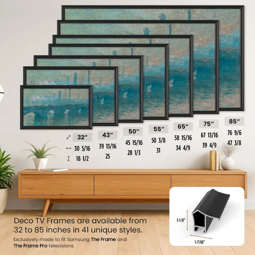 Miniatura 6 de Marco de TV prismático anodizado negro de 3 pulgadas con chip de color de aleación Deco (32, 43, 50, 55, 65, 75, 85 pulgadas) compatible solo