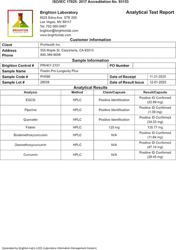 Miniatura 8 de ProHealth Suplementos de fisetina: 15 veces mejor absorción de la mezcla de polifenoles + aceite MCT. Puro probado por terceros. Fabricado