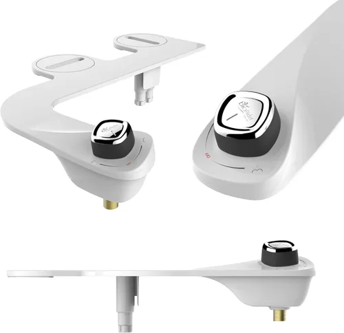 Miniatura 11 de BioBidet SlimEdge - Accesorio de inodoro de bidé simple en blanco con boquilla doble, rociador de agua dulce, no eléctrico, fácil de instalar
