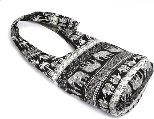 Miniatura 20 de KARRESLY - Bolso bandolera de algodón bohemio, estilo hippie, hecho a mano