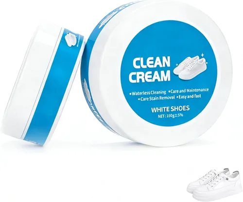 Crema limpiadora de zapatos blanca, 2026 mejorada multiusos, crema de limpieza de zapatos blanca para zapatillas de cuero, suelas que elimina la