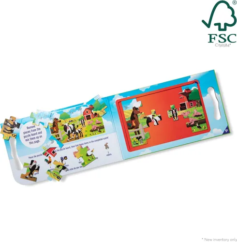 Miniatura 4 de Melissa & Doug Juego de rompecabezas magnéticos para llevar - En la granja (2 x 15 piezas) Juguete de actividad de viaje para preescolares y niños