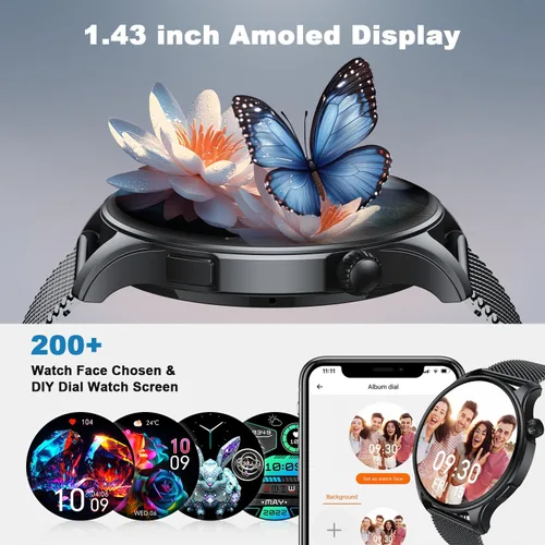 Miniatura 6 de Reloj Inteligente para Hombres y Mujeres Fitness: Impermeable Hacer Responder Llamadas Relojes Digitales para Hombres Corriendo Podómetro Rastreador