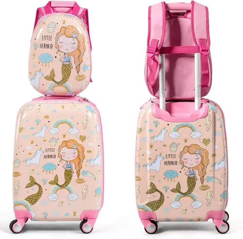 Miniatura 9 de HONEY JOY 2 piezas de equipaje de mano para niños, Mermaid, S, Viajar