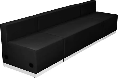 Flash Furniture HERCULES Alon Series Black LeatherSoft Configuración de recepción, 3 piezas Negro