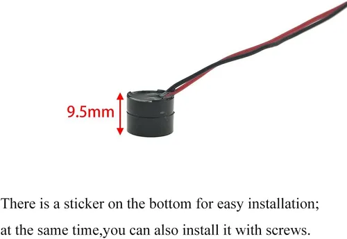 Miniatura 5 de Hahiyo YMD-12095 Alarma de zumbador electrónico 5V DC 0.472x0.374 in Beep Continuous Sounder Active High Plenty Sonido Fuerte Tono Piezo Sirena