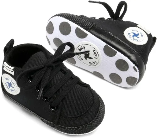 Miniatura 4 de Zapatos de lona y mezclilla con diseño de estrella para bebé - Tenis con suela suave antideslizante y caña alta, ideales para los primeros pasos