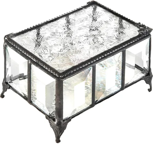 Miniatura 2 de J Devlin - Caja de cristal biselado, caja decorativa para joyas, decoración de recuerdo, cristal transparente, caja 762