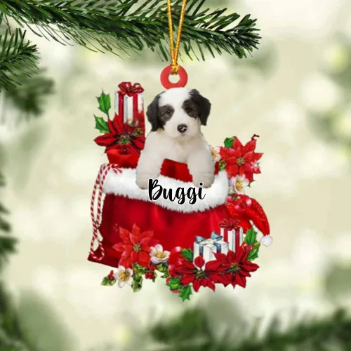 Miniatura 52 de Perro Akita Inu personalizado en bolsa de regalo, adorno de Navidad, nombre personalizado, regalo para amantes de los perros, familia, Navidad