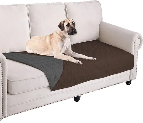 Miniatura 136 de Ameritex Funda Impermeable para Cama de Perro Manta para Mascotas para Muebles Cama Sillón Sofá Reversible Azul marino+azul piedra