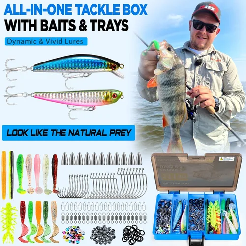 Miniatura 7 de PLUSINNO Fishing Gear,Full Fishing Pole kit Include Fishing Rod and Reel Combo, Tackle Box with Fishing Lures, Fishing Accessories, Fishing