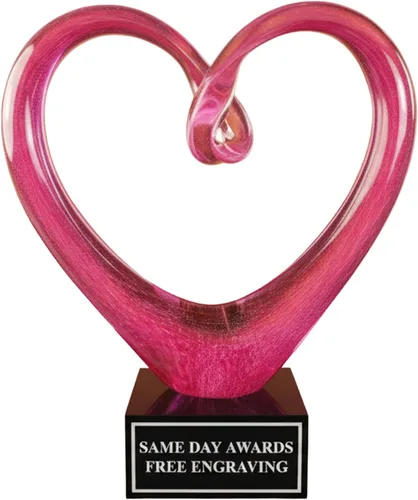 Miniatura 21 de Premio de Vidrio Artístico Soplado a Mano – Premio Elegante con Grabado Personalizado para Corporativo, Deportes, Jubilación, Reconocimiento