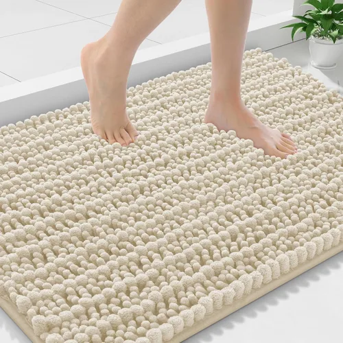 Miniatura 280 de Smiry Alfombras de Baño 24x16 pulgadas, Alfombras de Baño de Chenilla Extra Suaves y Absorbentes, Respaldo de Goma Antideslizante, Lavable a Máquina
