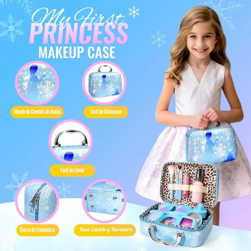 Miniatura 4 de INNOCHEER Maquillaje de Simulación para Niños Pequeños, Maquillaje Falso para Niñas Pequeñas, Juego de Maquillaje de Frozen para Niñas, Regalos