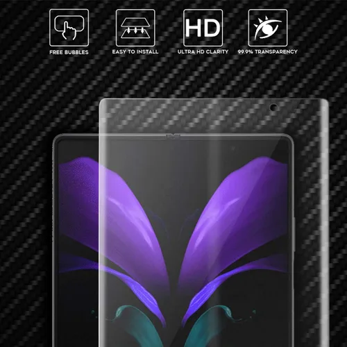Miniatura 2 de Orzero (2 juegos) Compatible con Samsung Galaxy Z Fold 2 5G, 2 protectores de pantalla frontal de TPU y 2 protectores de pantalla interiores de alta