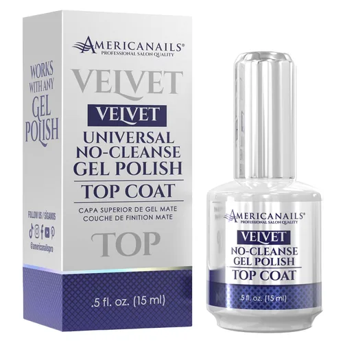 Americanails - Capa superior de esmalte de gel, acabado aterciopelado, (0.5 onzas), fórmula original de doble curado para máxima adherencia, larga