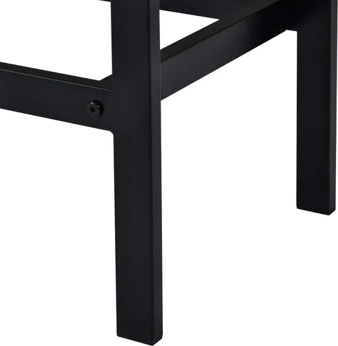 Miniatura 7 de Juego de mesa de comedor de 4 piezas de altura de mostrador, juego de mesa de comedor extra larga con 3 taburetes, panel de madera y marco de metal