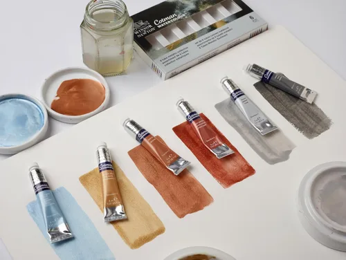 Miniatura 4 de Winsor & Newton Cotman - Juego de pintura para acuarelas, 6 colores metálicos, tubos de 8 ml (0,27 oz)