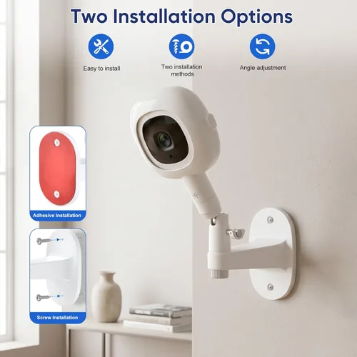 Miniatura 4 de wochel No Drill Baby Monitor Mount for Nanit Pro/Plus, Adjustable Nanit Wall Mount with USB C Charger Mount and 10FT Power Cable, Wall Bracket Stand