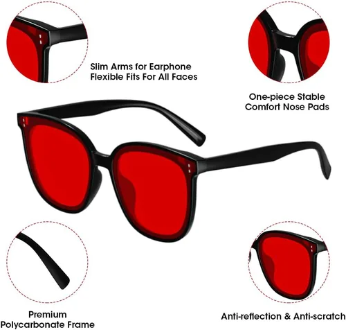 Miniatura 7 de Gafas de luz azul para mujer, anteojos de luz azul para hombre, 99.9% de bloqueo de luz azul, revestimiento doble AR con revestimiento rojo, lentes