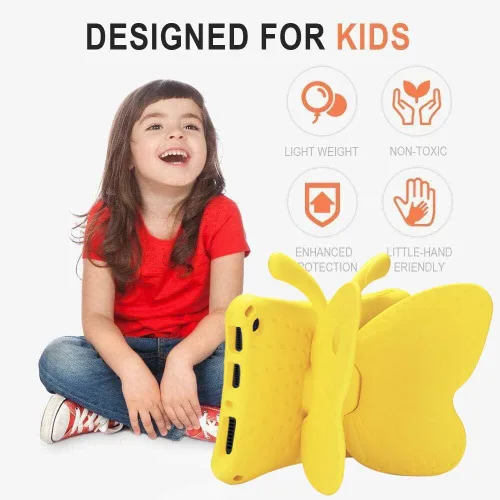 Miniatura 47 de FW Fire 7 - Funda para tablet para niños, Amazon Fire 7 2022, funda de mariposa con luz de atril, EVA, protección contra caídas, resistente, a