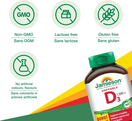 Miniatura 4 de Jamieson Vitamina D 1000iu 180 cápsulas blandas
