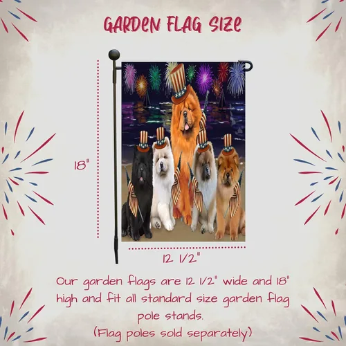 Miniatura 6 de Doggie of the Day Chow Chow Dogs Garden Flags - 4th of July Independence Day - Double Sided- Yard Porch Lawn Spring Decorative Gift - Home Decor 12