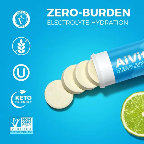 Miniatura 5 de Tabletas de electrolitos sin azúcar, electrolitos esenciales con BCAA y selenio para hidratación activa, sin azúcar, aptas para dieta cetogénica