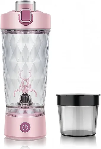 Miniatura 9 de Taza de agitación eléctrica con caja de polvo Botella de batido de proteínas Taza deportiva portátil Taza ligera de gran capacidad (negro)