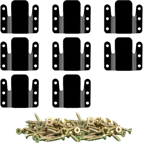 Miniatura 13 de DEEPDREAM 4 conectores seccionales de sofá de metal, conectores de sofá, conector de muebles entrelazados con 25 tornillos.. Negro-4 piezas