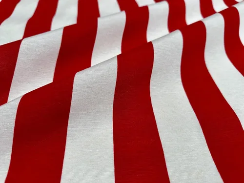 Miniatura 2 de Tela a rayas blancas rojas - Sofia Stripes Cortina Material de tapicería 55.1 in de ancho