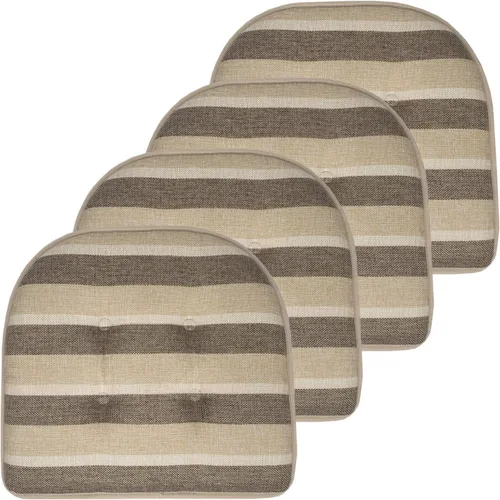Miniatura 95 de Sweet Home Collection - Cojín de espuma viscoelástica para silla con capitoné, antideslizante, parte trasera de goma, en forma de U, 17 x 16 Piel