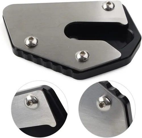 Miniatura 5 de 1 unids negro motocicleta Kickstand pie pie pie extensión pad placa de soporte para Suzuki V-STROM VSTROM DL650 650XT