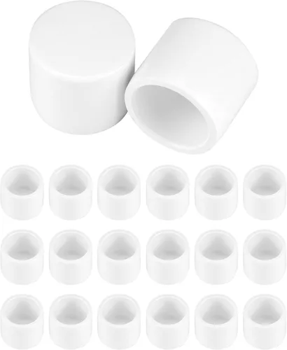 QWORK Tapón de PVC para tubo de extremo, paquete de 20 piezas, 1/2" grado para muebles SCH40, tapón de tubo, conector de enchufe externo, blanco