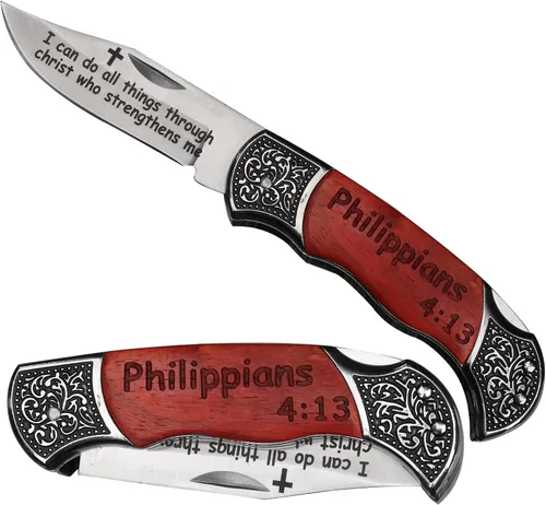 Miniatura 19 de Grabado Sea Fuerte y Valiente - JOSHUA 1:9 Regalos Católicos Cristianos Versículo Bíblico Herramienta Utilitaria, Escritura Bautizo Religioso