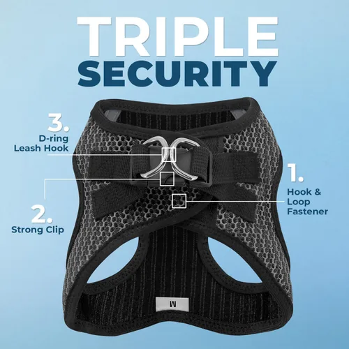 Miniatura 2 de Arnés de malla Voyager Step-in Air para todo clima y correa reflectante para perro de 5 pies, combo con mango de neopreno, para cachorros de razas