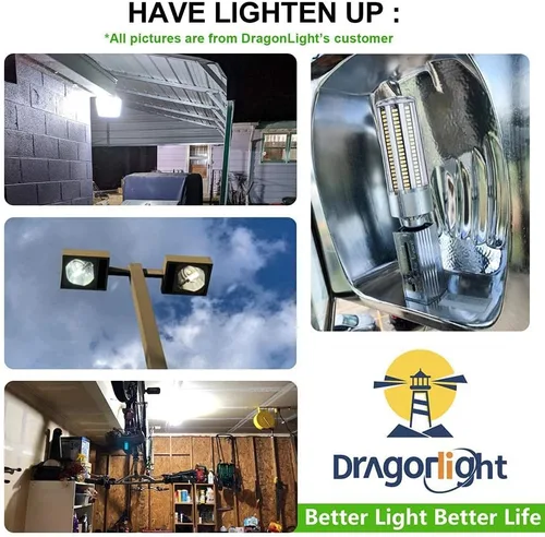 Miniatura 8 de DragonLight Bombilla LED de maíz de 50 W (equivalente a 350 vatios) E26/E39 Lámpara LED con base de Mogul grande 6000K Luz diurna 6,000 LM