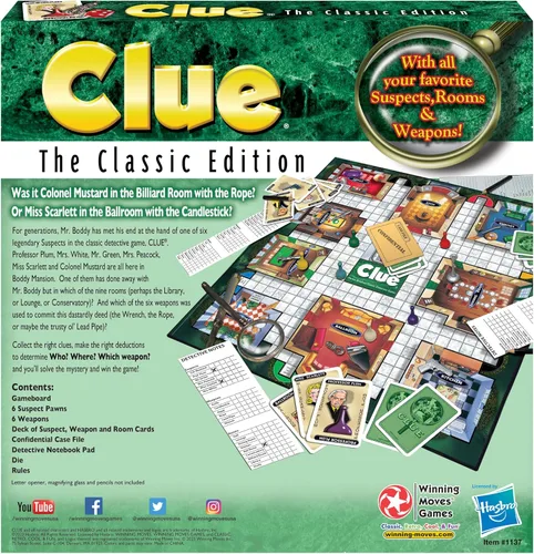 Miniatura 3 de Jego de mesa de misterio de Winning Moves Clue Edición clásica, ninguno , Multicolor