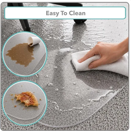 Miniatura 6 de WorkOnIt Tapete para silla de oficina, 30 x 48 pulgadas, tapete transparente para silla de escritorio para alfombra de pelo bajo, protector de piso
