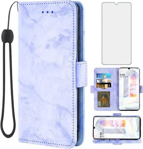 Miniatura 8 de Asuwish Funda compatible con LG Velvet 5G/LGVelvet Verizon G5 UW T-Mobile 2020 y protector de pantalla de vidrio templado, tarjetero con función