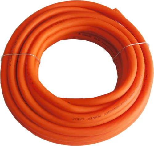 Miniatura 3 de Cable de alimentación RD True calibre 4 AWG CCA de 25 pies naranja y cable de batería de tacto suave de tierra negra de 25 pies, sistema estéreo
