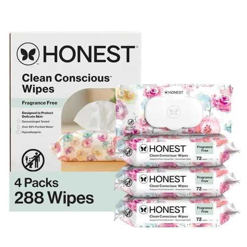 Miniatura 35 de The Honest Company - Toallitas limpiadoras para bebé con 99% de agua, respetuosas con el medioambiente, a base de plantas, hipoalergénicas
