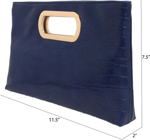 Miniatura 6 de Bolso de mano de piel sintética de cocodrilo con asa superior